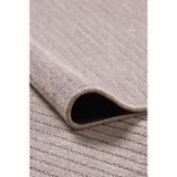 ELVEY HOME Bej-Kahve Şönil Kilim Pamuk Yıkanabilir Robot Süpürge Kaymaz Taban Oturma Salon Mutfak Halı Yolluk 80 x 450