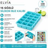 Elvia Home & Living 15 Gözlü Silikon Buz Kalıbı - 1 Adet