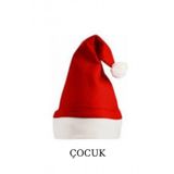 elvin aksesuar Kırmızı Polar Yılbaşı Noel Baba Şapkası Çocuk Boy