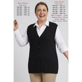Elvin Kadın Triko Büyük Beden Mevsimlik Anne Yelek (75 cm.) - Basenden Geniş Esnek Akordeon Örgü - Rahat Kalıp Düğmeli