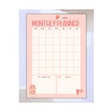 Elvina Paper Çilekli Aylık Planlayıcı, A5 Boyut, Monthly Planner, Memopad, To Do List, Bloknot, Notepad