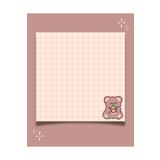 Elvina Paper Kareli Ayıcık Küp Not Kağıdı, 50 Yaprak, Memopad, To Do List, Bloknot, Planlayıcı, Notepad
