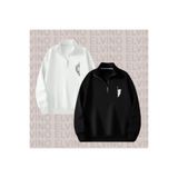 Elvino Aslan Çiftler Baskılı 3 İplik Yarım Fermuarlı Dik Yaka Sevgililer Günü Özel İkili Çift Sweatshirt