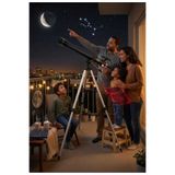 Elvinsa 675X Kat Yakınlaştırmalı Mars,Jüpiter,Satürn,Venüs,Ay,Merkür Uzay ve Kara Gözlemi için Profesyonel Tripodlu Teleskop