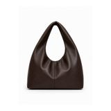 Elviora Antika Kadın Koyu Kahve Yumuşak Dokulu Oversize Hobo Omuz Çantası – Günlük Salaş Shopper Model