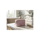 ELVİRA BAG Pembe Lale İşlemeli Kadife Kozmetik Çantası (20x8x8)
