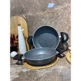 Elvira Granit Tava-Sahan Set (18-20 Cm) - Gri