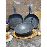 Elvira Granit tava-wok-grill Seti2-Gri