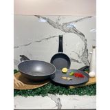 Elvira Granit Wok-Krep-Tava Set-Gri