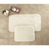 Elvira Home Kaymaz Taban 2'li Vizon Yıkanabilir Peluş Banyo Paspası, Banyo Halısı, Klozet Takımı - Krem - 60 x 100 cm