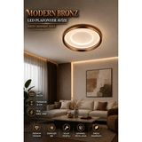 Elvora Home Modern (Premium) Bronz Ledli 45W 3 Renkli Dekoratif Tavan Plafonyer Salon Oturma Odası Yatak Odası Avizesi Modelleri