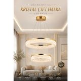 Elvora Home Modern (Premium) Gold Mermer Desenli Kristal Taşlı Ledli 85W Avize Salon Mutfak Oturma Odası Avizesi Modelleri - Altın