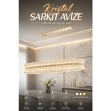Elvora Home Modern (Premium) Sarkıt Avize Gold Kasa Üç Renk Ledli 172W Lüks Avize Salon Yemek Odası Oturma Odası Avizesi Modelleri - Altın