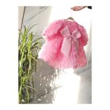Elwirababyboutiqe 3 boyutlu pembe güllü elbise