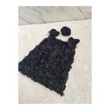 Elwirababyboutiqe 3 boyutlu siyah güllü elbise