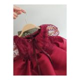 Elwirababyboutiqe bordo vintage kabarık elbise