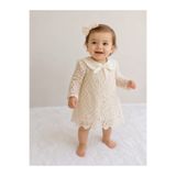Elwirababyboutiqe dokuma pamuklu kopanaki dantel vintage elbise