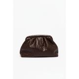 ELY Atelier VERA Brownie Örgü Dokulu Kahverengi Kadın Clutch El Çantası