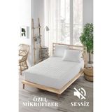 Ely Parker 140X200 Alez Kapitoneli Fitted Mikro Yanı Çarşaflı Çift Kişilik Tek Kişilik Bebek Alezi Su Yatak Koruyucu - 140 x 200 cm - Beyaz