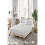 Ely Parker 140X200 Sıvı Geçirmez Alez Kapitoneli Fitted Pamuklu Çift Kişilik Tek Kişilik Bebek Alezi Su Yatak Koruyucu - 140 x 200 cm - Beyaz