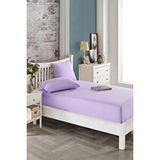 ELY PARKER 200x200 Cm Battal Boy Lastikli Çarşaf Takımı, Kumaş, Pamuklu, Yüksek Yatak Lila Mor