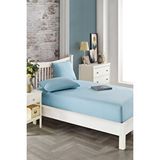 ELY PARKER 200x200 Cm Battal Boy Lastikli Çarşaf Takımı, Kumaş, Pamuklu, Yüksek Yatak Mavi