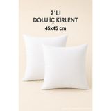 Ely Parker 2'li Premium Silikon Elyaf Dolgulu Kırlent Içi – Yumuşak Iç Yastık Dolgusu - 45 x 45 cm - Beyaz