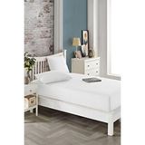 ELY PARKER 90x190 Cm Tek Kişilik Lastikli Çarşaf Takımı, Kumaş, Pamuklu, Yüksek Yatak Beyaz