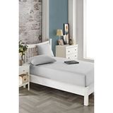 ELY PARKER 90x190 Cm Tek Kişilik Lastikli Çarşaf Takımı, Kumaş, Pamuklu, Yüksek Yatak Gri
