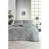 ELY PARKER Battal Boy Renkli Yorgan-Wellsoft Yumuşak-Çift Taraflı 215x235 Gri