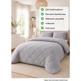 Ely Parker Battal Boy Yorgan, Renkli, Wellsoft, Peluş Yumuşak, Çift Taraflı, 215X235 (220X240) Gri - 215 x 235 cm