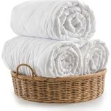 Ely Parker Çift Kişilik Yorgan Özel Terry Cotton Mikrofiber Kumaş Yüksek Kalite Silikon Elyaf 200X220 - 200 x 220 cm - Beyaz