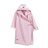 ELY PARKER Çocuk Bornozu Kapşonlu-Hayvan Figürlü-Kız Bebek Bornoz-Çocuk-Pembe Kedi-(1-2 Yaş)