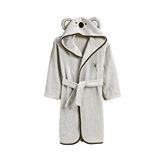 ELY PARKER Çocuk Bornozu, Pamuklu, Kapüşonlu, Erkek Çocuk, Koala Ayı, Gri (5-6 Yaş)