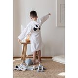 ELY PARKER Çocuk Bornozu, Pamuklu, Kapüşonlu, Unisex Çocuk, Panda, Beyaz (3-4 Yaş)