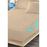 ELY PARKER Kahve Renkli Sıvı Geçirmez Alez, Çift Kişilik, Pamuklu, Kapitoneli Fitted (160x200) Açık Kahverengi