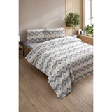 Ely Parker Kolay Ütü 100X200 Tek Kişilik Nevresim Takımı (Lastikli Çarşaf Yorgan Kılıfı Yastık Kılıfı) - Bej - 100 x 200 cm