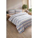 Ely Parker Kolay Ütü 100X200 Tek Kişilik Nevresim Takımı (Lastikli Çarşaf Yorgan Kılıfı Yastık Kılıfı) - Mavi - 100 x 200 cm