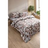 Ely Parker Kolay Ütü 160X200 Çift Kişilik Nevresim Takımı Lastikli Çarşaf Yorgan Kılıfı Yastık Kılıfı) Kahve Desenli - 160 x 200 cm