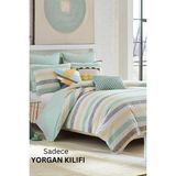 Ely Parker Kolay Ütülenebilir Çift Yönlü Yorgan Kılıfı-Çift Kişilik Yatak (200X220) Antrasit-Yeşil - Antrasit - Yeşil - 195 x 215 cm