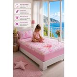 Ely Parker Prenses Tek Kişilik Kapitone Fitted Su Sıvı Geçirmez Yatak Alezi Seti (1 Adet Yastık Kılıflı) - Pembe - 100 x 200 cm