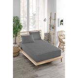 Ely Parker Renkli Alez Gri Sıvı Geçirmez Mikro Kapitoneli Fitted Çift Kişilik Tek Kişilik Bebek Alezi Su - 140 x 190 cm