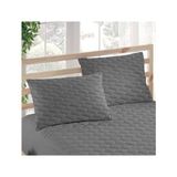Ely Parker Renkli Yastık Alezi - %100 Pamuk - Kapitoneli - Yastık Koruyucu -Gri (2 Adet) - 50 x 70 cm