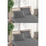 Ely Parker Renkli Yastık Alezi - %100 Pamuk - Kapitoneli - Yastık Koruyucu -Gri (4 Adet) - 50 x 70 cm