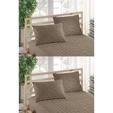 Ely Parker Renkli Yastık Alezi - %100 Pamuk - Kapitoneli - Yastık Koruyucu -Kahve (4 Adet) - 50 x 70 cm - Kahverengi