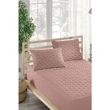 Ely Parker Renkli Yastık Alezi - %100 Pamuk - Kapitoneli - Yastık Koruyucu -Pembe (2 Adet) - 50 x 70 cm