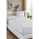 Ely Parker Sessiz Extra Yumuşak Bambu Desenli Çift Kişilik Sıvı Geçirmez Yatak Alezi 140X190 - 140 x 190 cm - Beyaz