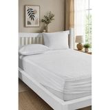 Ely Parker Sessiz Extra Yumuşak Bambu Desenli Tek Kişilik Sıvı Geçirmez Yatak Alezi 90X200 - 90 x 200 cm - Beyaz