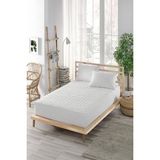 Ely Parker Sessiz Pamuklu Alez Yatak Koruyucu Kapitoneli Fitted Tek Çift Kişilik Bebek Alezi - 90 x 190 cm - Beyaz