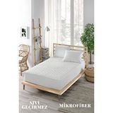 ELY PARKER Sıvı Geçirmez Alez, Tek Kişilik, Mikrofiber, Kapitoneli Fitted (90x190) Beyaz